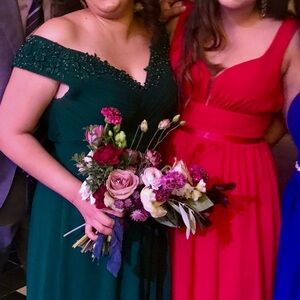 Elegant Red Sleeveless Dress perfect for prom or wedding guest!